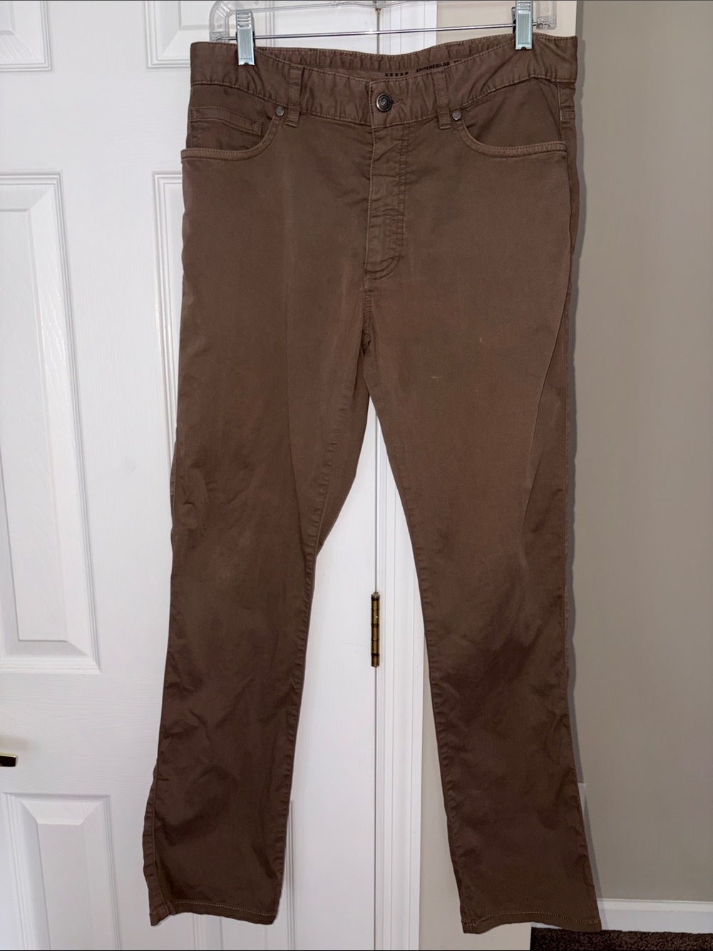Ermenegildo Zegna Brown Slim Straight Chinos